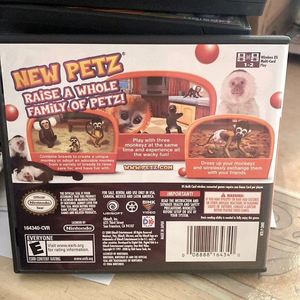 Nintendo DS Petz Monkeyz House game